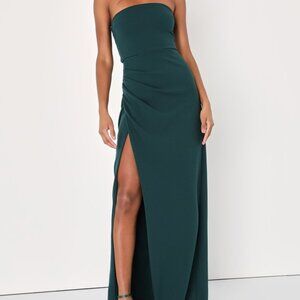 Lulus Foxy Emerald Green Strapless Maxi Dress - Size XS